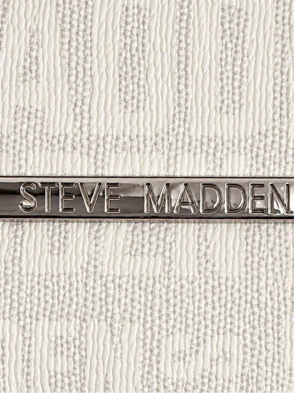 Steve Madden Off-White Embossed Logo Wristlet